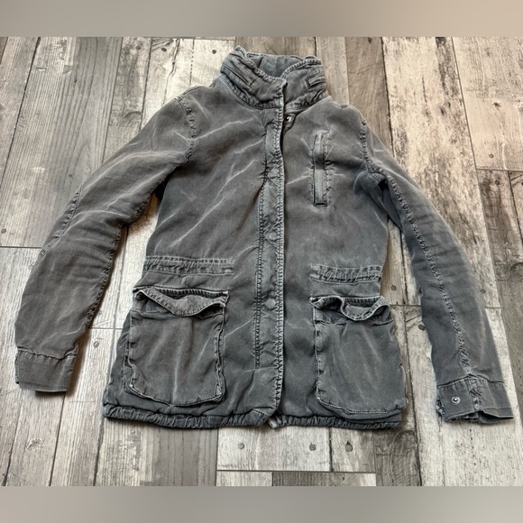 James Perse Womens Utility Jacket Parka Gray Size 1 Lightweight Lined Zip Up - Picture 1 of 10